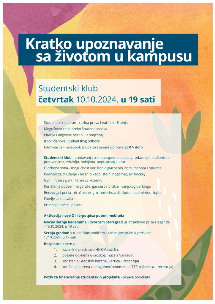Poziv na Kratko upoznavanje sa životom u kampusu